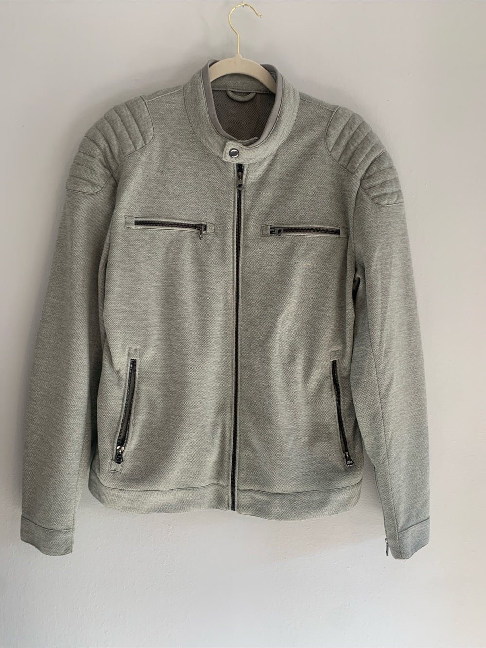 ZARA Military Style Quilted-Shoulder Zip-Up Jacket NWOT - L